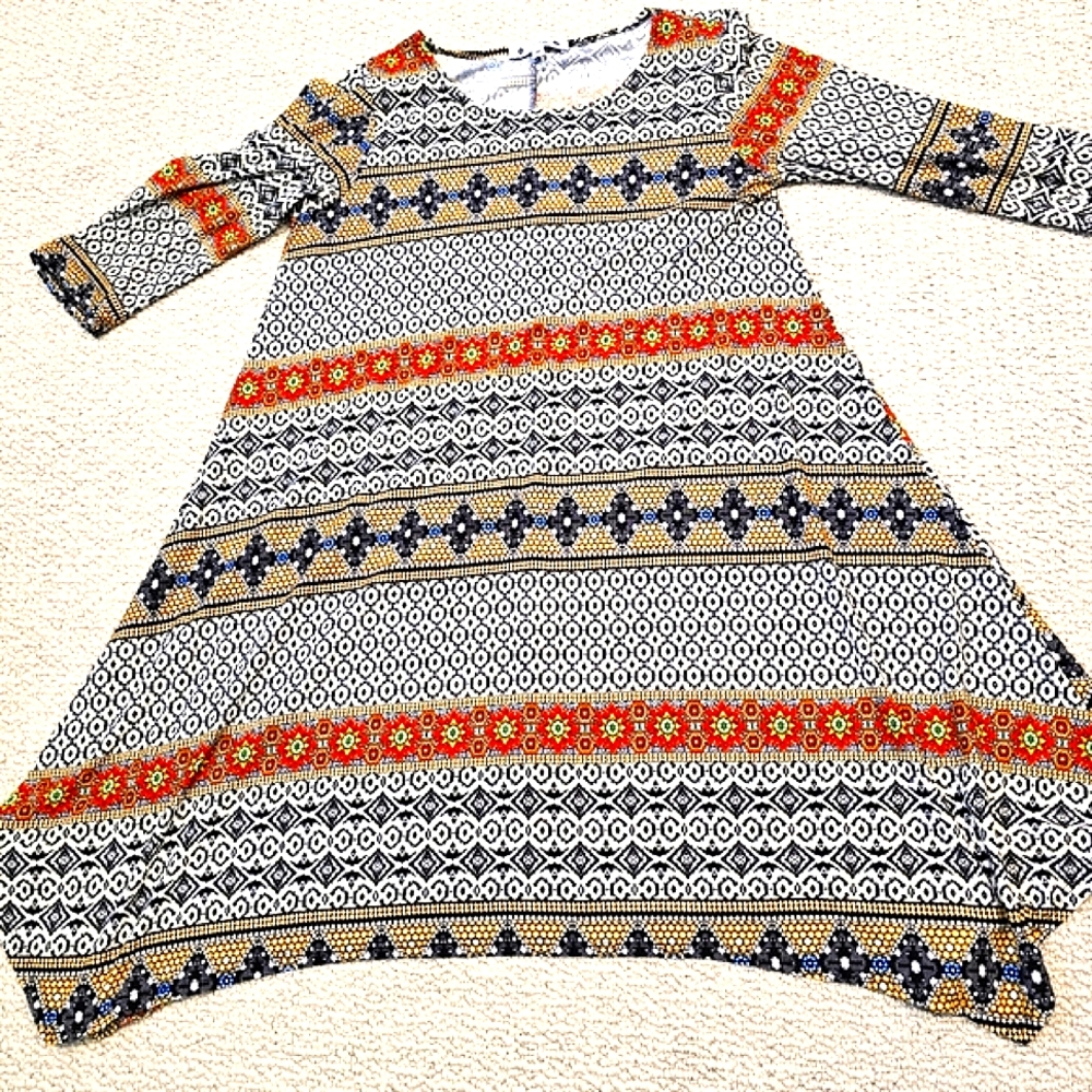 Patterned Dress with Multicolor Design